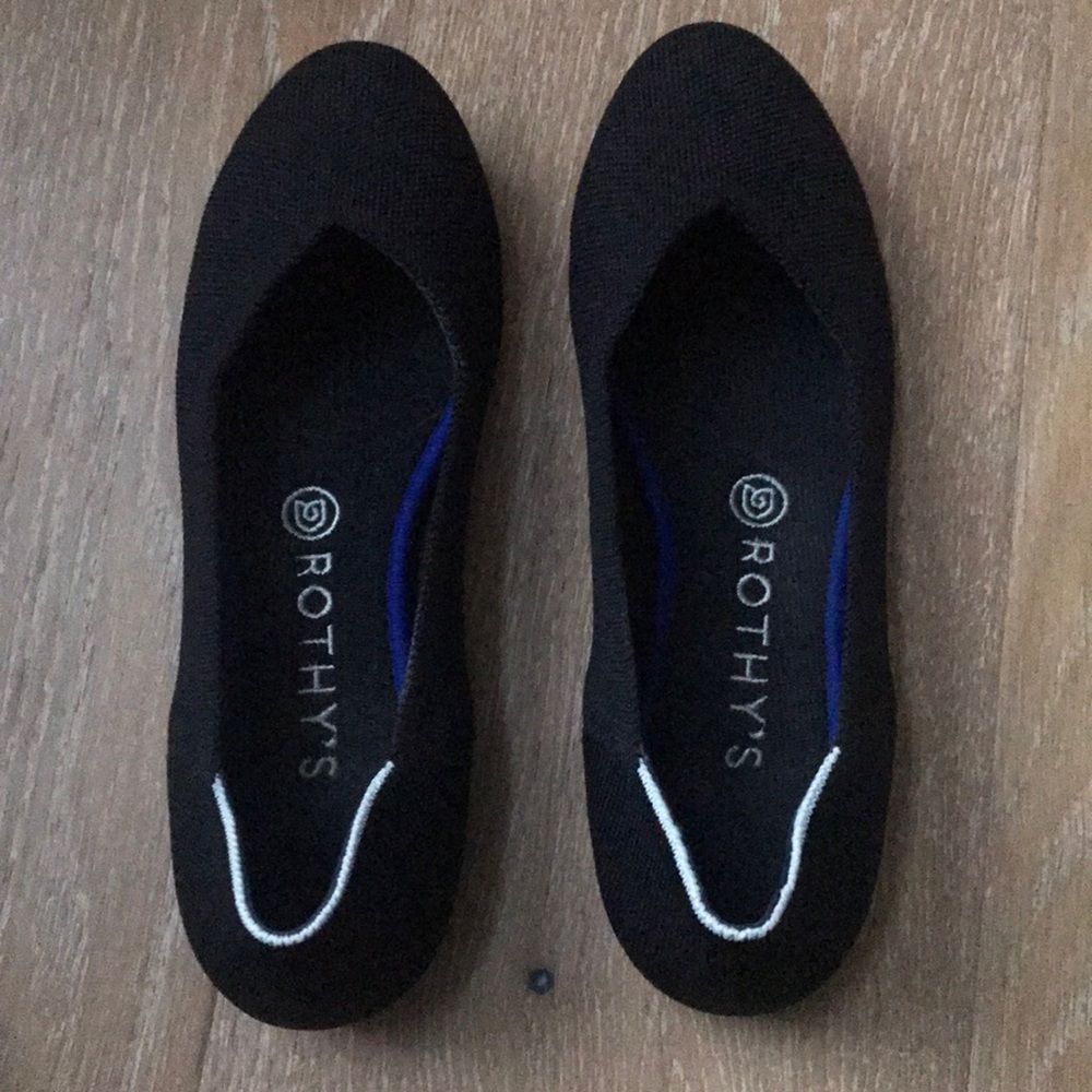 Rothys Black Round Toe Flats